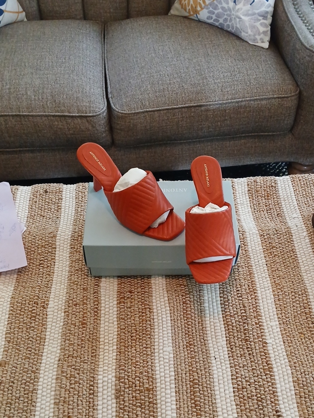 ANTONIO MELANI Quilted Orande Slide Mules